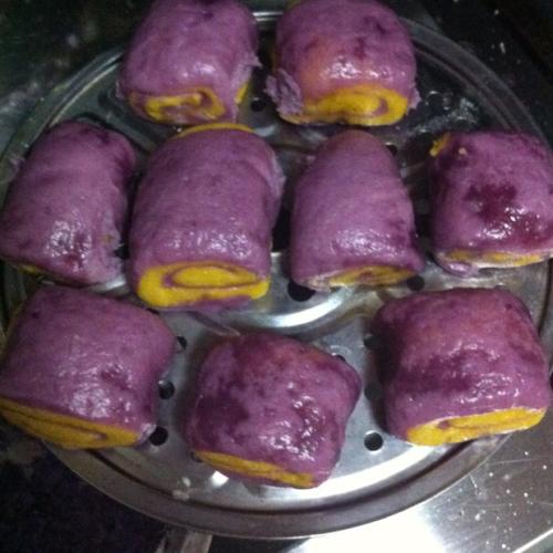 紫薯南瓜双色馒头