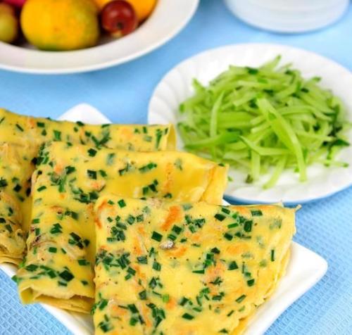 虾皮角瓜鸡蛋饼