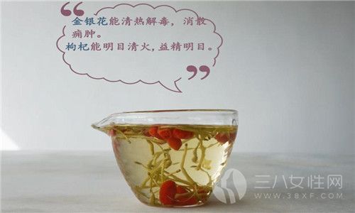 第七步：金银花枸杞茶的作用与功效。