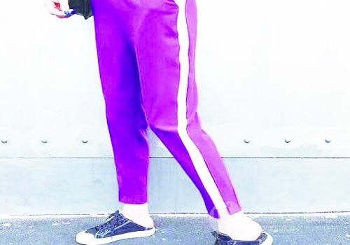 紫色运动裤