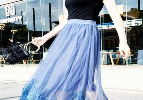藍色紗裙
