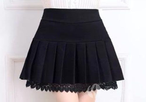 黑色百褶裙