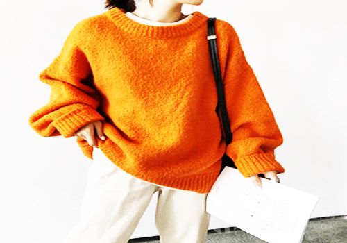 橙色毛衣