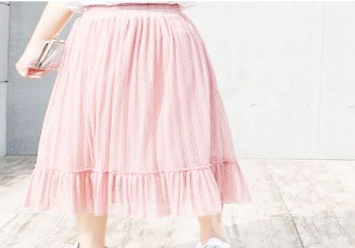粉白色网纱裙