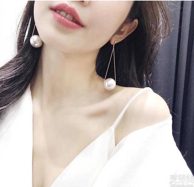 原先金黄配真珠耳环耳坠那么显高级