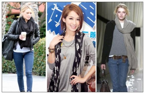 围脖头型极致mix 打造出秋冬季时尚潮流style