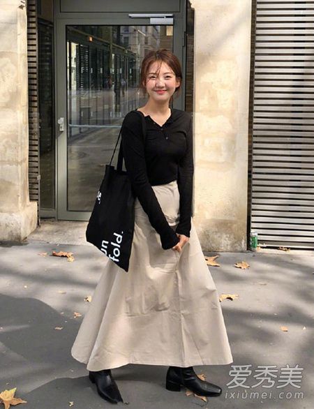 秋季确实来啦!韩国小姐姐示范性一组溫柔淑女风秋冬季穿衣搭配LOOK