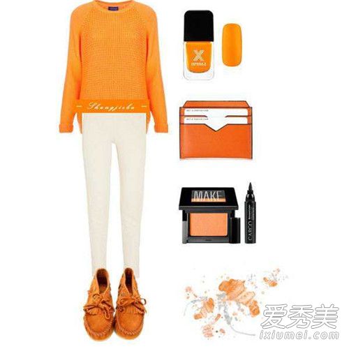 秋日暖橘色超显白 真的是配什么颜色都好看