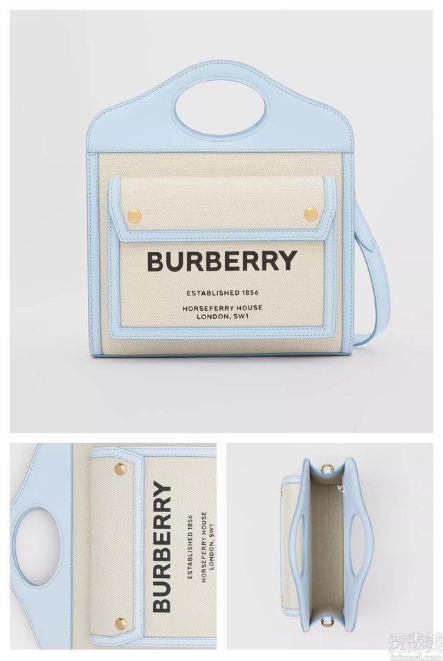「新包」Burberry夏天新配色包包：浅蓝色、荧光黄、雾灰
