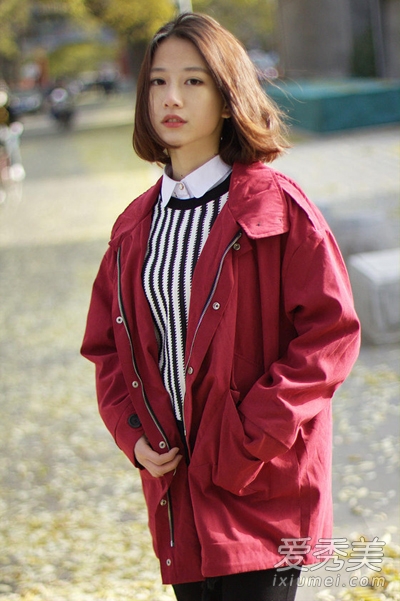 韩国美女示范冬装搭配 棉衣棉服必备
