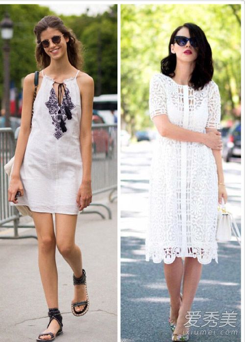白色连衣裙仙气四溢 夏日必不可少 白色连衣裙搭配