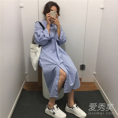 秋季衬衫怎么搭配 穿上长袖衬衫连衣裙回头率超高！