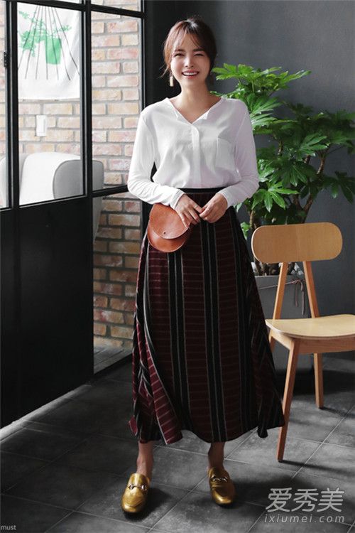 中秋见家长穿什么 长裙打造淑女风 半身长裙搭配图片
