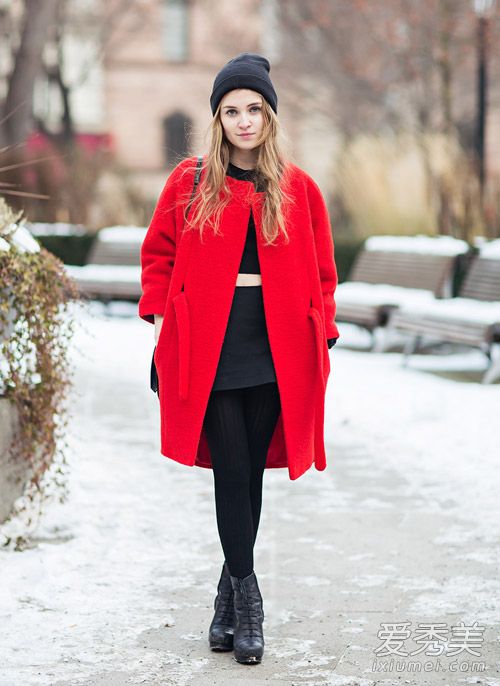 红色大衣搭配 新年开运必须来一件 红色毛呢大衣搭配