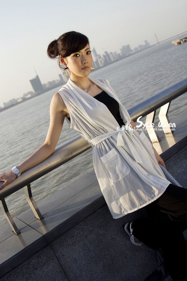 时尚品味百搭针织长款衬衫