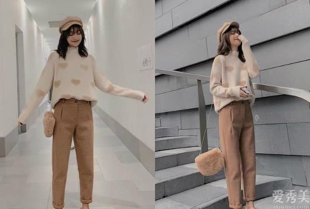 今年流行的“长腿宽松裤”最好穿这种款式，这种款式很苗条，腿也很长。