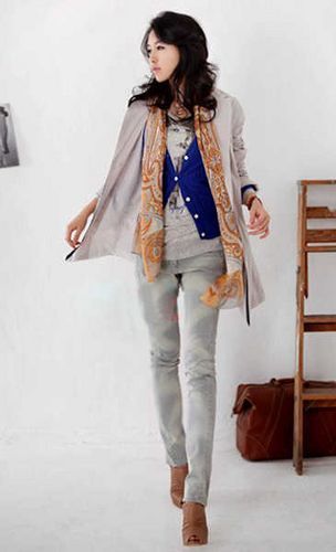 超瘦，无风衣+针织衫