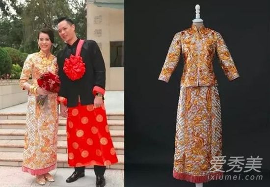 郭富城方媛结婚照 方媛中式结婚礼服是什么牌子