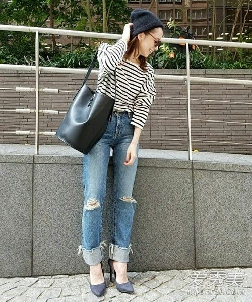 时尚达人再升级 抽须毛边牛仔穿搭术 服装搭配 