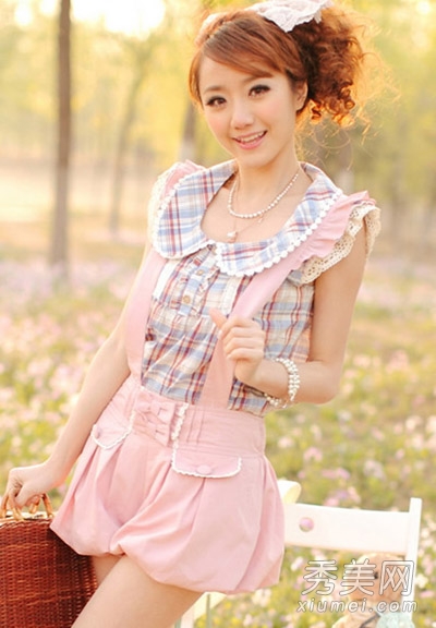 2014夏季新款女裝 背帶短褲最減齡