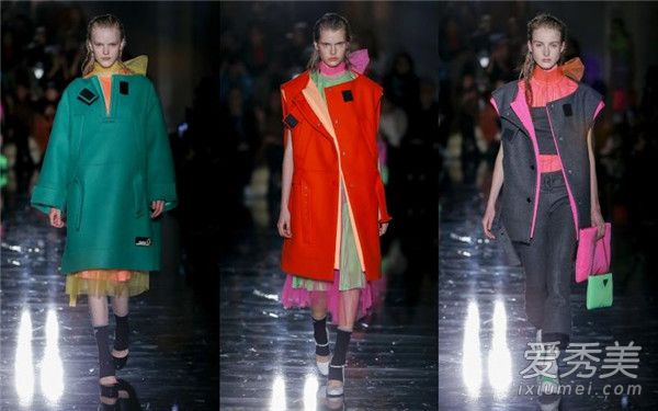 prada2018秋冬新款 大玩螢光複古風！