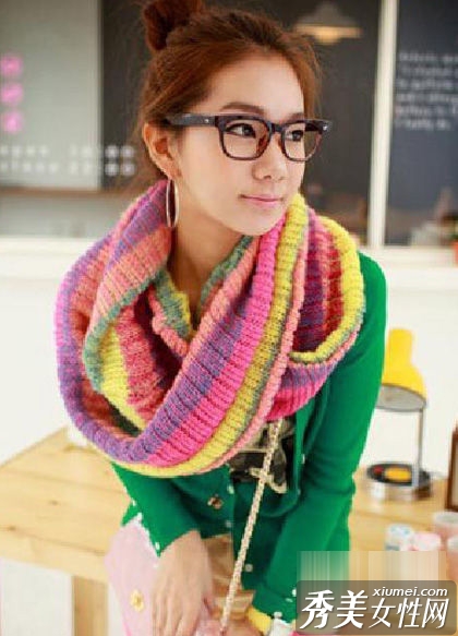 8款韩式围巾搭配 缤纷温暖冬日
