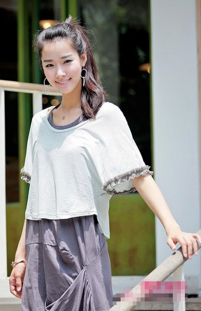 韓式甜美搭配裝扮夏日氧氣美女
