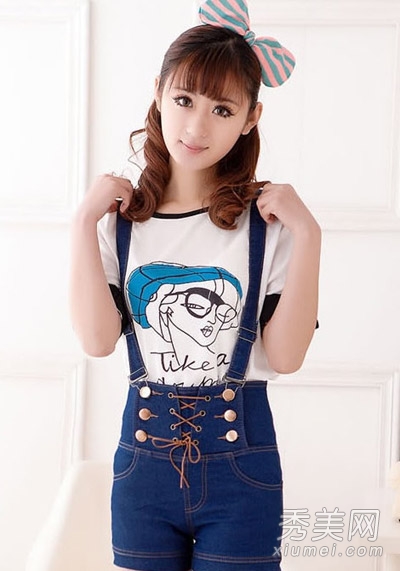 2014夏季新款女裝 背帶短褲最減齡