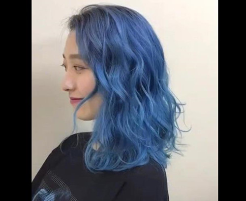 天使蓝头发图片 天使蓝颜色头发褪色后是什么颜色