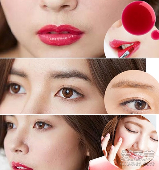 韩国女星夏季妆容 眼线眼影睫毛统一棕色