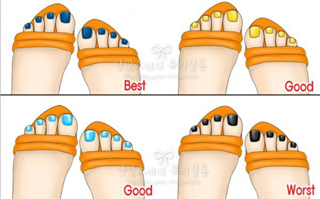 最实用的凉鞋与指甲颜色搭配组合