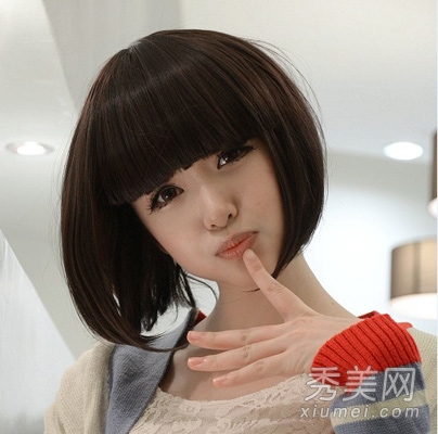 韩式齐刘海短发发型 长脸女生的克星