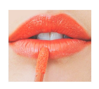 图解X唇膏刷法 打造层次丰盈橘色唇 唇妆