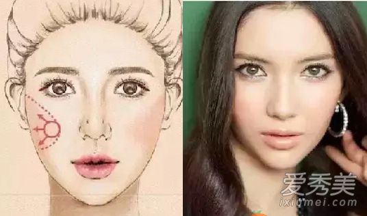 不同形状腮红画法 日韩女生腮红小心机 日韩女生腮红画法