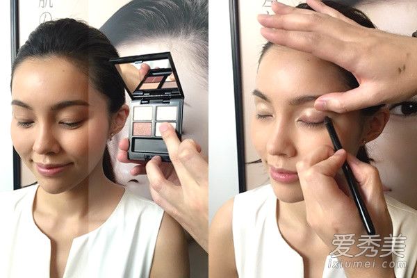 日本专业彩妆师示范微醺眼妆画法