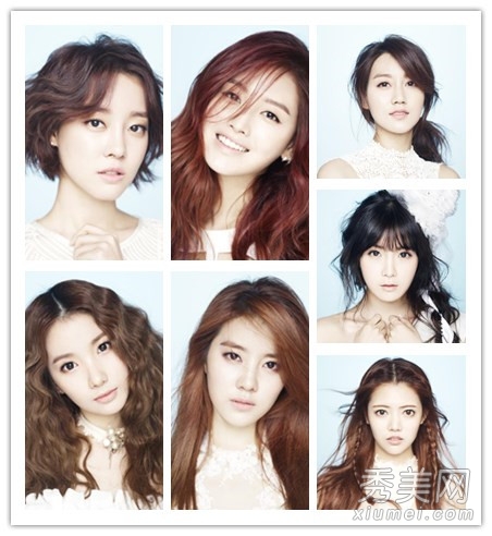 韓國女子組合Rainbow 集體秀清純淡妝