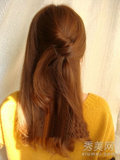 长发发型扎法 用麻花辫长发变短发