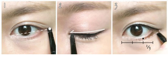 韩式眼线大全：5种明星同款眼线妆教程韩式眼线画法图解