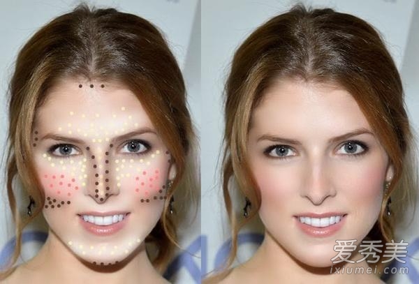 6种脸型化妆技巧 明星示范修容位置