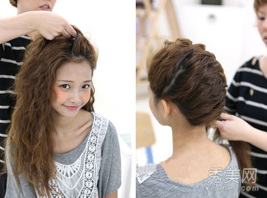时尚韩国编发发型 3种辫子盘发扎法