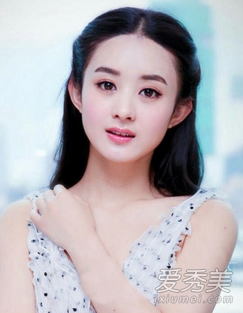 圆脸适合中长发图片 扎起来更好看