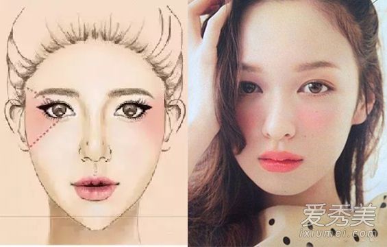 不同形状腮红画法 日韩女生腮红小心机 日韩女生腮红画法