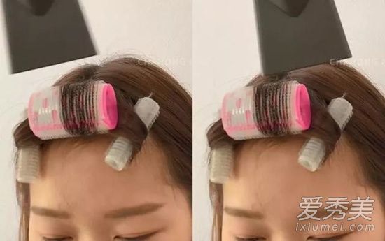 不同刘海打理技巧：空气刘海用发卷，分发线刘海是吹出来的