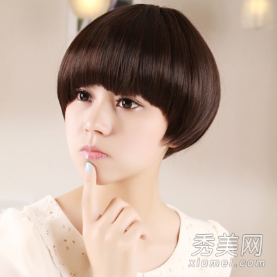 韩式齐刘海短发发型 长脸女生的克星