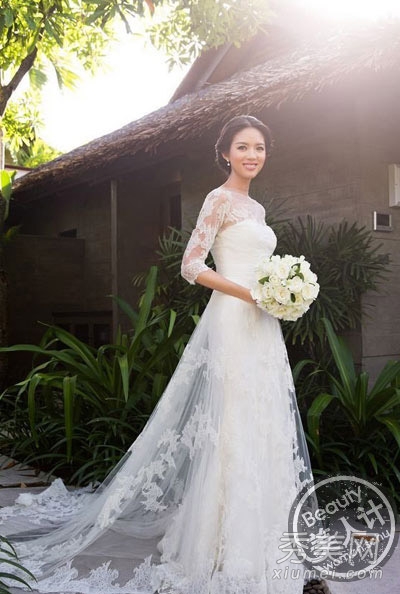 張梓琳結婚 法式新娘盤發浪漫唯美