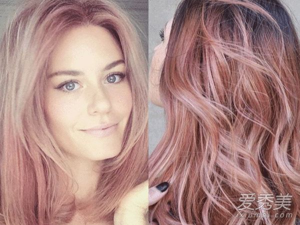 2016最具人气发型 粉金色+大波浪最美！ 粉色头发图片