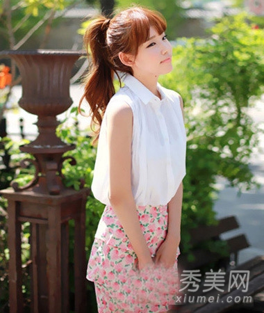 圆脸长发怎么扎 简易扎发十足女神范