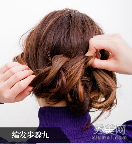 超仙花环盘发扎法图解 气质MM一学就会