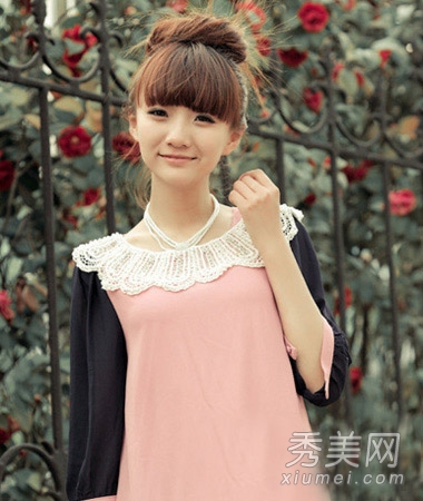 圆脸长发怎么扎 简易扎发十足女神范