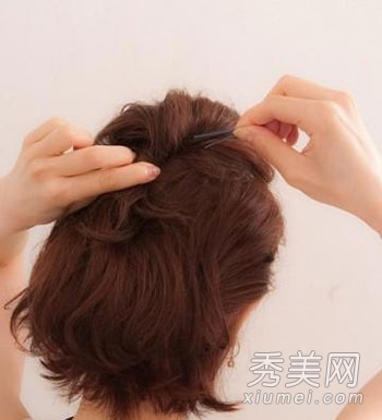气质短发扎发diy 变身可爱小女人